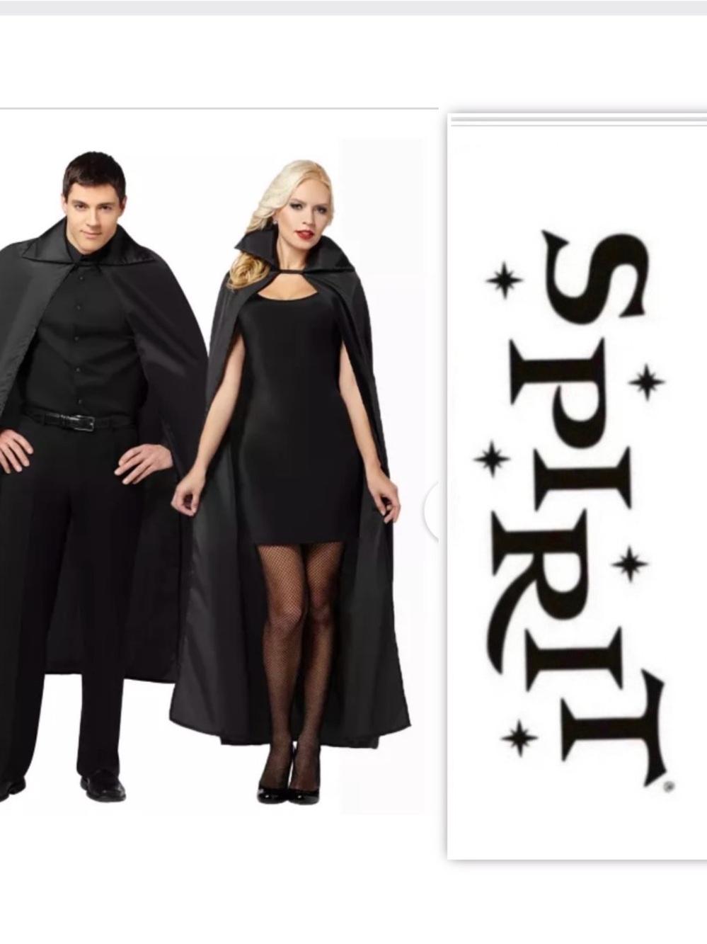 Spirit Halloween Black Collared Adult Cape